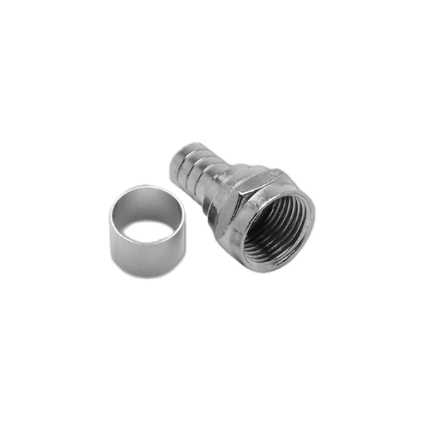 CONECTOR METÁLICO RG59U NIQUELADO COM ANEL