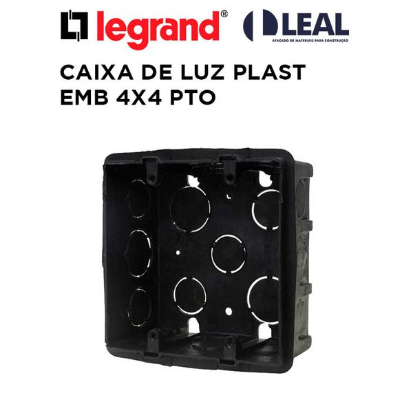 CAIXA DE LUZ 4X4 PVC PRETA - LEGRAND