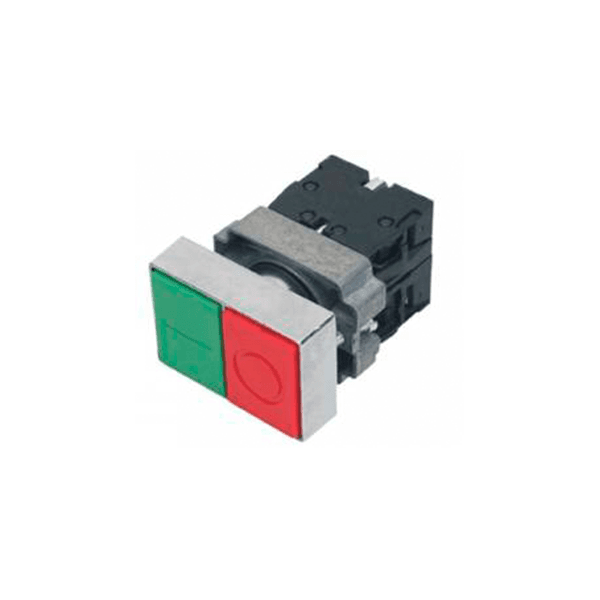 BOTÃO DUPLO SEM ILUMINAÇÃO LAY5 BL842 VERDE/VERMELHO JNG