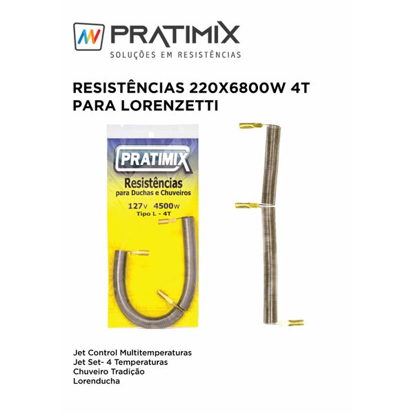 RESISTÊNCIA 220X6800W 4 TEMPERATURAS PARA LORENZETTI PRATIMIX