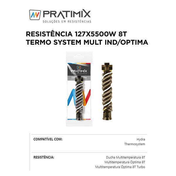 RESISTÊNCIA 127X5500W 8 TEMPERATURAS TERMO SYSTEM MULTI ND/OPTIMA PRATIMIX