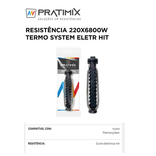 RESISTÊNCIA 127X5500W TERMO SYSTEM ELETRÔNICO HIT PRATIMIX