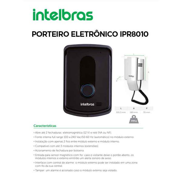 PORTEIRO ELETRÔNICO IPR8010
