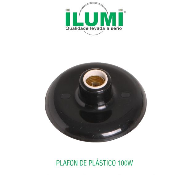 PLAFON PRETO POT MAX 100W E-27 PORCELANA LANÇAMENTO