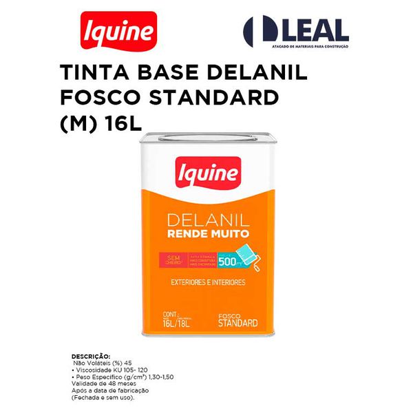 TINTA BASE DELANIL FOSCO STANDARD (M) 16L