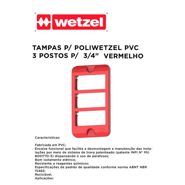 TAMPA PVC VERMELHO 3/4