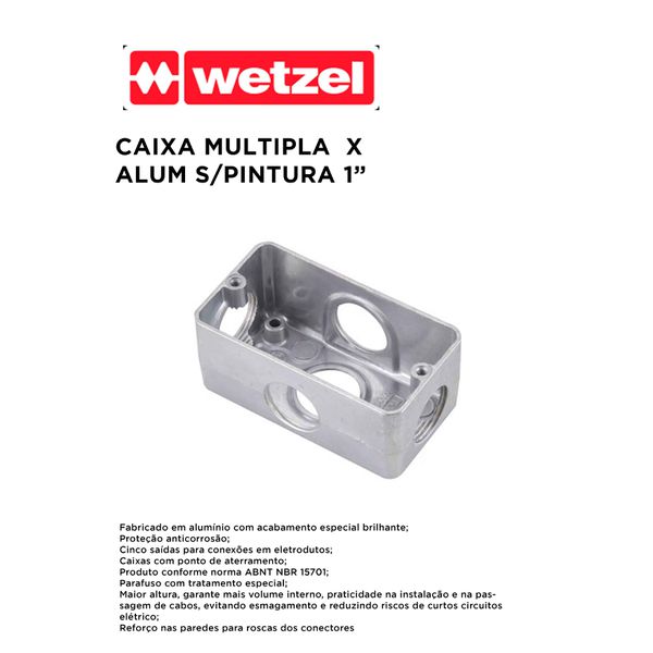 CAIXA MULTÍPLA X ALUMÍNIO SEM PINTURA 1