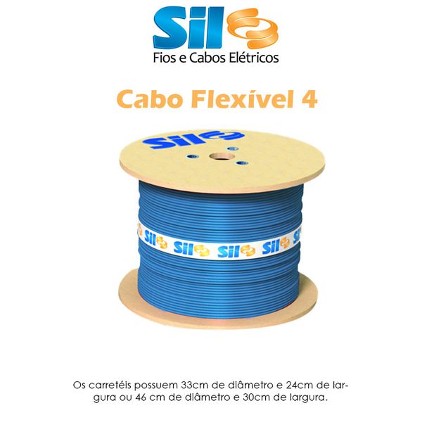 CABO FLEX 4MM AZ CARRETEL - SIL