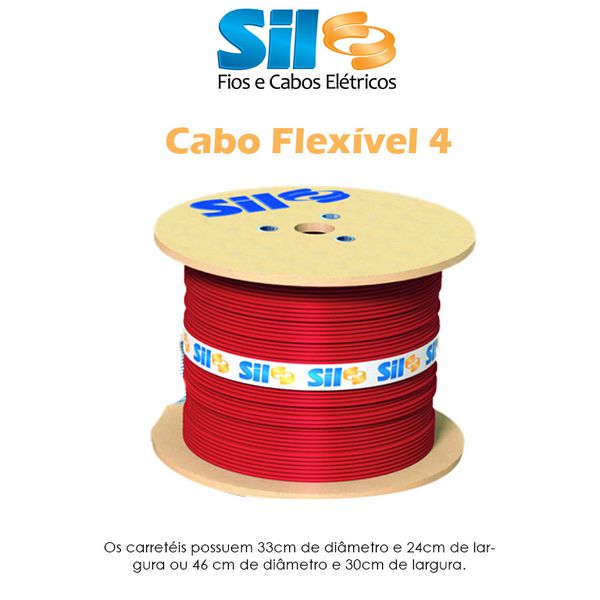 CABO FLEX 4MM VM CARRETEL - SIL