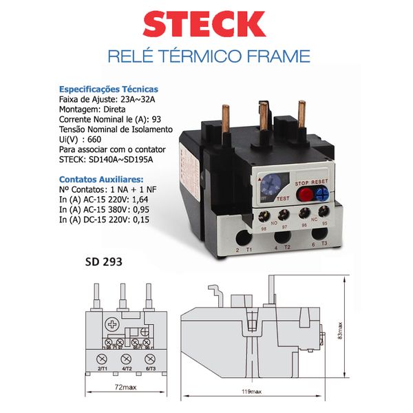RELE TERMICO FRAME 36 - 23A - 32A STECK