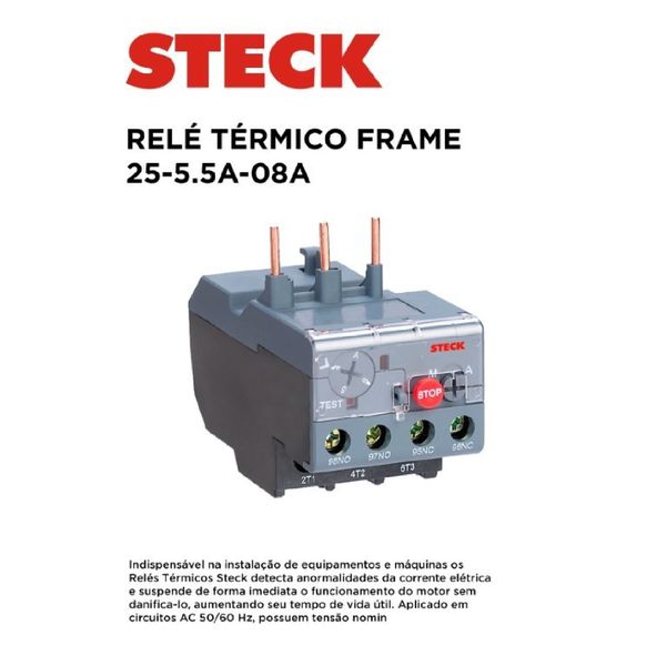 RELE TERMICO FRAME 25 - 5.5A - 08A STECK