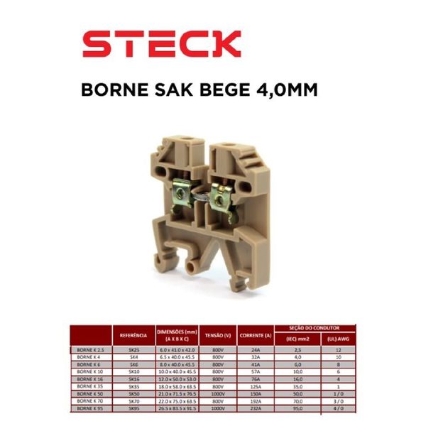 BORNE SAK BEGE 4,0MM