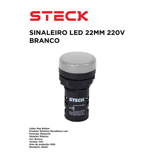 SINALEIRO LED 22MM 220V