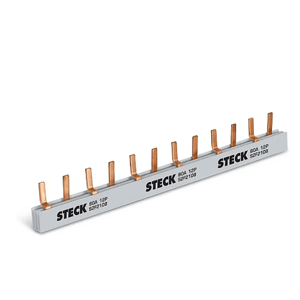 BARRAMENTO PENTE 80A BIP 12P 22,5CM STECK