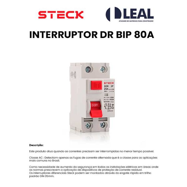 INTERRUPTOR DR BIP 80A STECK