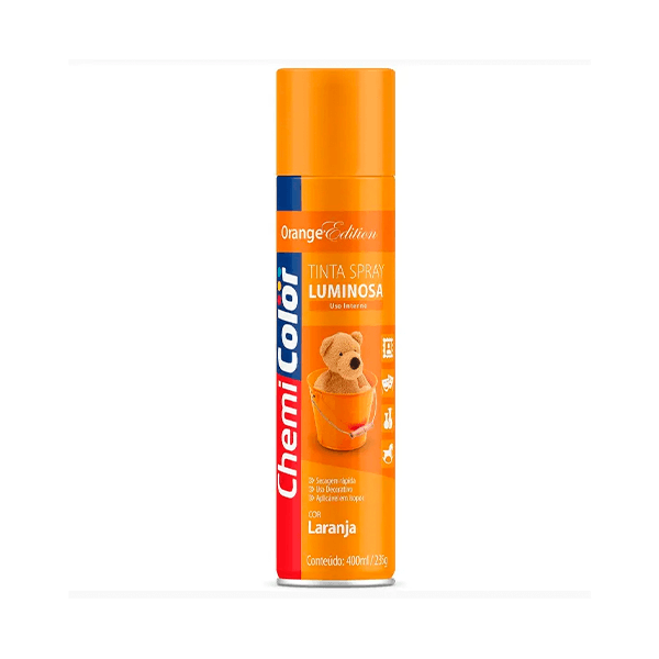 SPRAY LUMINOSA (FLUORESCENTES) LARANJA 400ML CHEMICOLOR