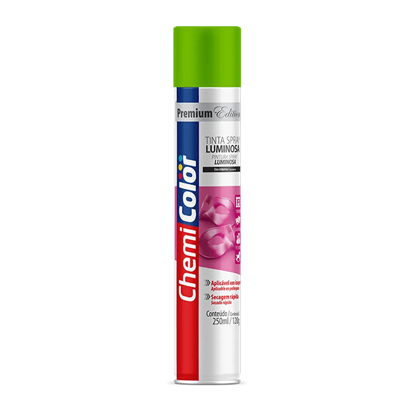 SPRAY LUMINOSA (FLUORESCENTES) VERDE 250ML CHEMICOLOR