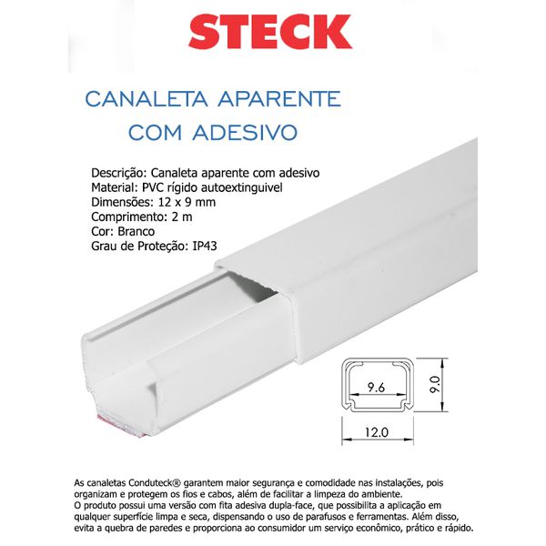 CANALETA BR 12X09X2M COM FITA 