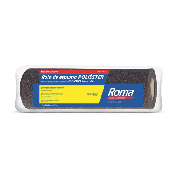 ROLO DE PINTURA POLIESTER ESPUMA CINZA 23CM ROMA