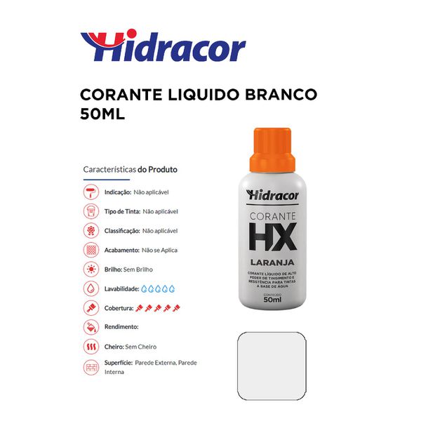 CORANTE LÍQUIDO BRANCO 50ML HIDRACOR