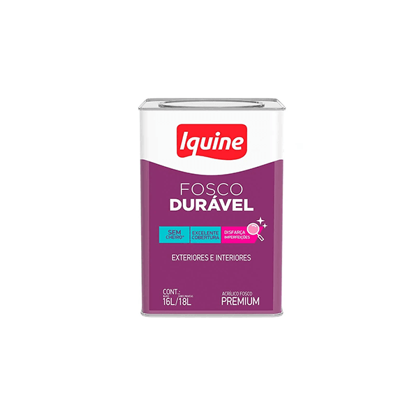 TINTA ACRÍLICA PREMIUM FOSCO DURÁVEL BCO NEVE LATA 18L IQUINE