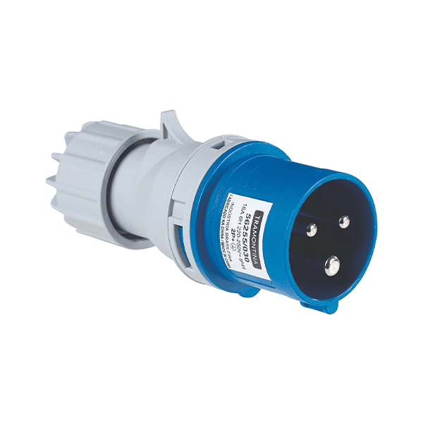 PLUGUE INDUSTRIAL 250V 16A 2P+T 6H AZUL - TRAMONTINA 