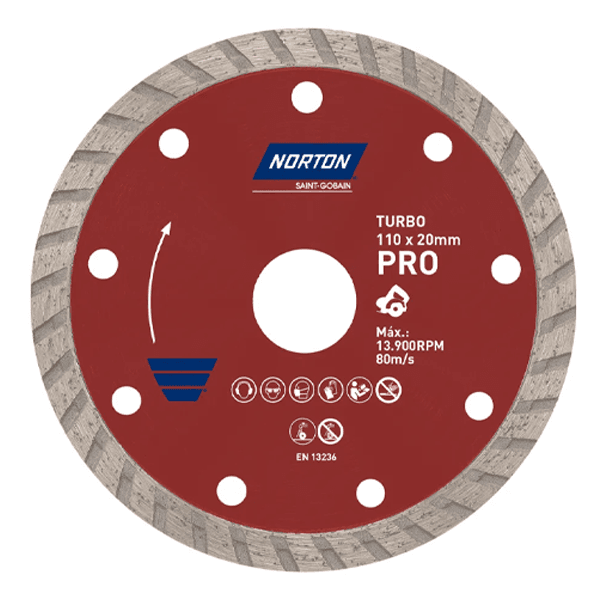DISCO DIAMANTADO 110 PRO TURBO VERMELHO