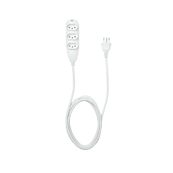 EXTENSÃO COMPACTA 2P+T 10A 5METROS BRANCO 3 TOMADAS INTELBRAS