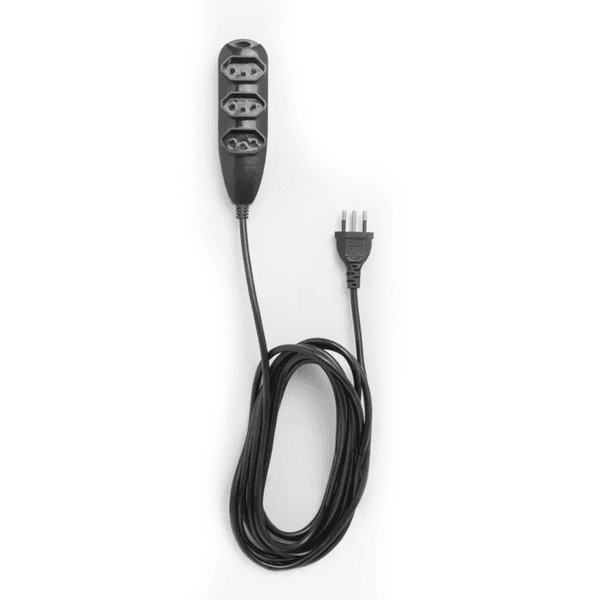 EXTENSÃO 2P+T 10A 5METROS PRETO 3 TOMADAS INTELBRAS