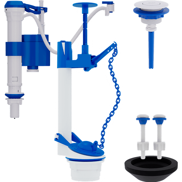 KIT COMPLETP UNIVERSAL PARA CAIXA ACOPLADA COM MECANISMO ACIONADOR SUPERIOR BLUKIT