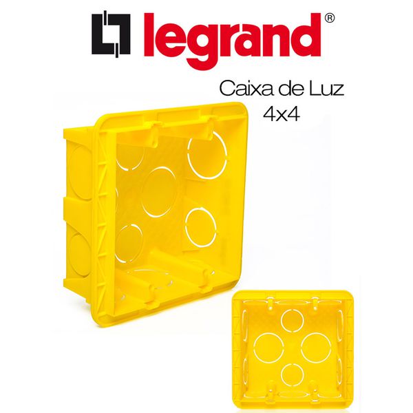 CAIXA LUZ PLAST. EMB 4X4 AMARELA - LEGRAND