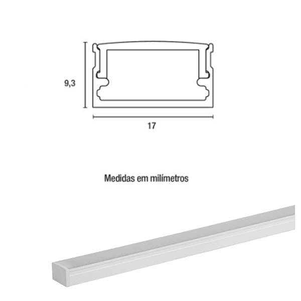 PERFIL ALUMINIO MARCENARIA BRANCO 17 X 9MM 3M BLUMENAU