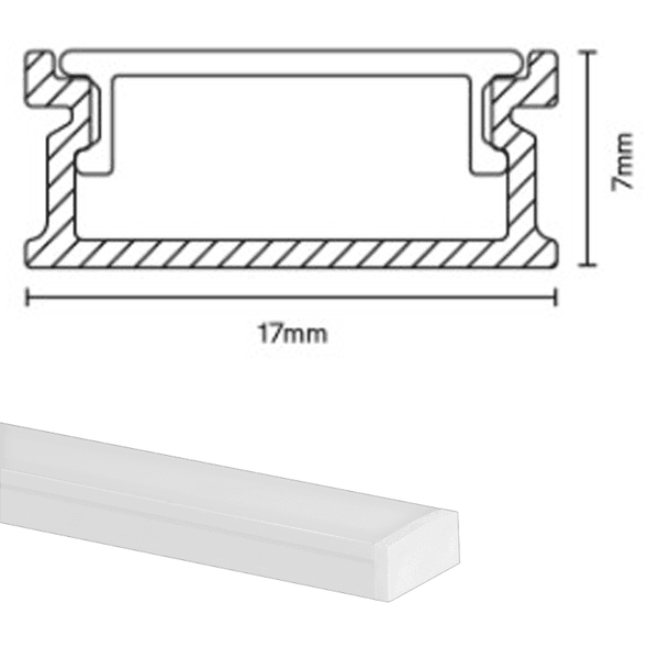 PERFIL ALUMINIO SOB BCO 17 X 7MM 3M BLUMENAU 411735-11
