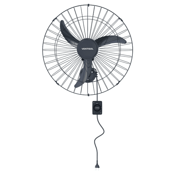 VENTILADOR OSCILANTE PAREDE 127V 60CM AÇO E PRETO
