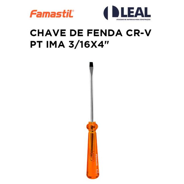 CHAVE DE FENDA CR-V PT IMA 3/16X4" FOXLUX 46.08