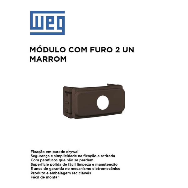 MODULO COM FURO (2UN) MARROM COMPOSÉ 14178398