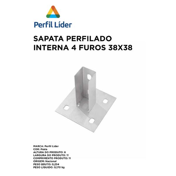 SAPATA PERFILADO INTERNA 4 FUROS 