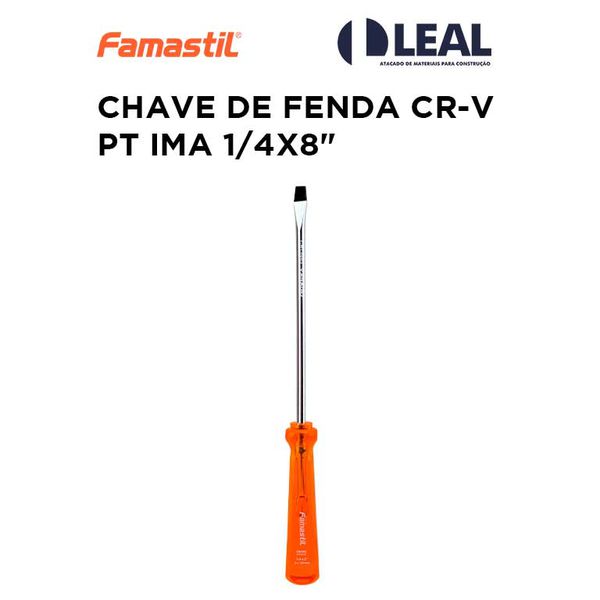 CHAVE DE FENDA CR-V PT IMA 1/4X8" FOXLUX 