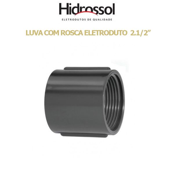 LUVA PVC C/ ROSCA ELETRODUTO PRETO 2.1/2