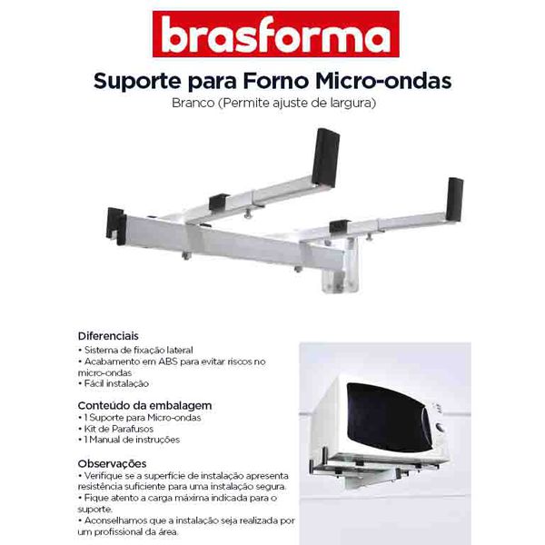 SUPORTE MICROONDAS BRANCO BRASFORMA 