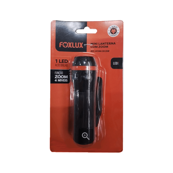 LANTERNA LED C/ ZOOM 3 PILHA AAA FOXLUX 