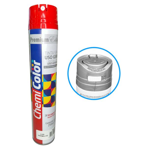 SPRAY USO GERAL VERMELHO 250ML NOVA VALVULA CHEMICOLOR