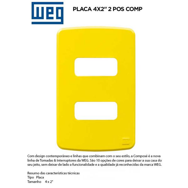 PLACA 4X2" 2 MOD AMARELO COMPOSÉ 