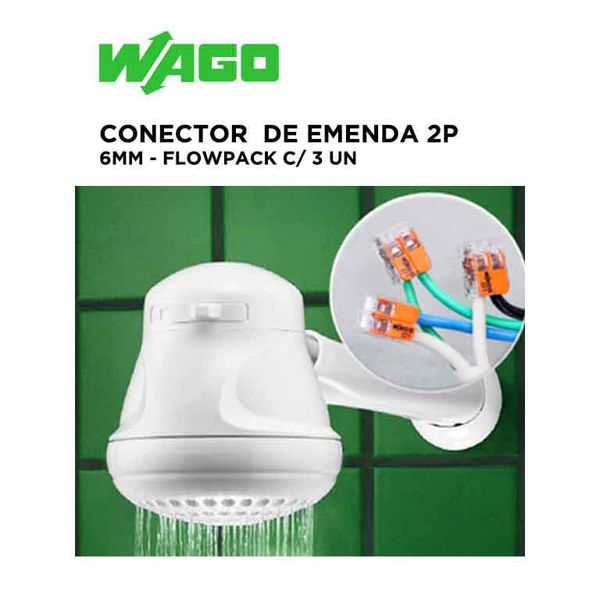 CONECTOR DE EMENDA 221 2P 6MM FLOWPACK C/3UN WAGO 