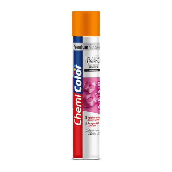 SPRAY LUMINOSA (FLUORESCENTES) LARANJA 250ML CHEMICOLOR