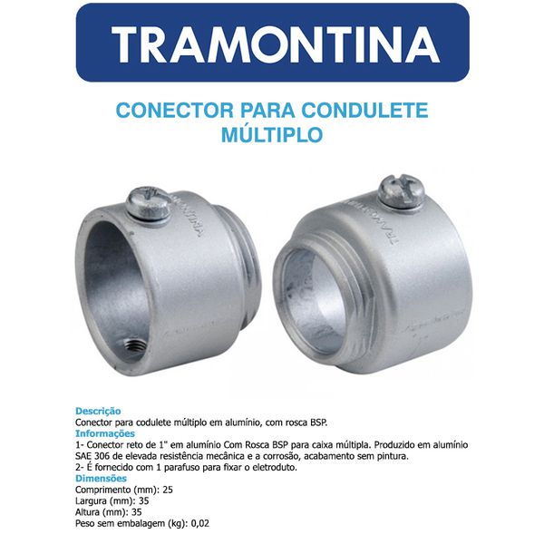 CONECTOR DE SAIDA CX MULT ALUM 1" UNIDUT CONICO - TRAMONTINA 56251053