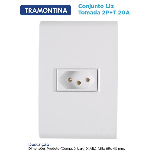 MODULO TOMADA 2P+T 20A - LINHA LIZ 