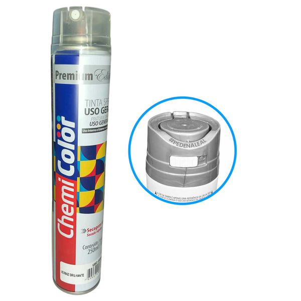 SPRAY USO GERAL VERNIZ BRILHANTE 250ML NOVA VALVULA CHEMICOLOR 