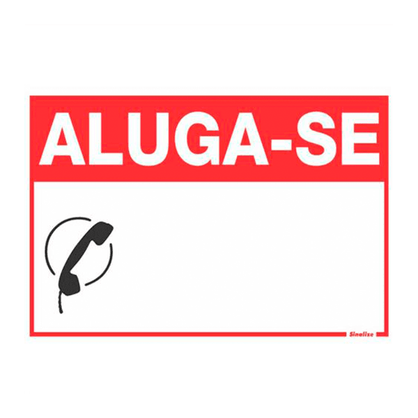 PLACA EM POLIESTILENO 20X30 ALUGA-SE 250CM