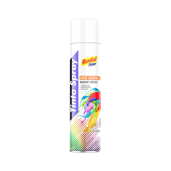 SPRAY USO GERAL BRANCO 400ML MUNDIAL PRIME 